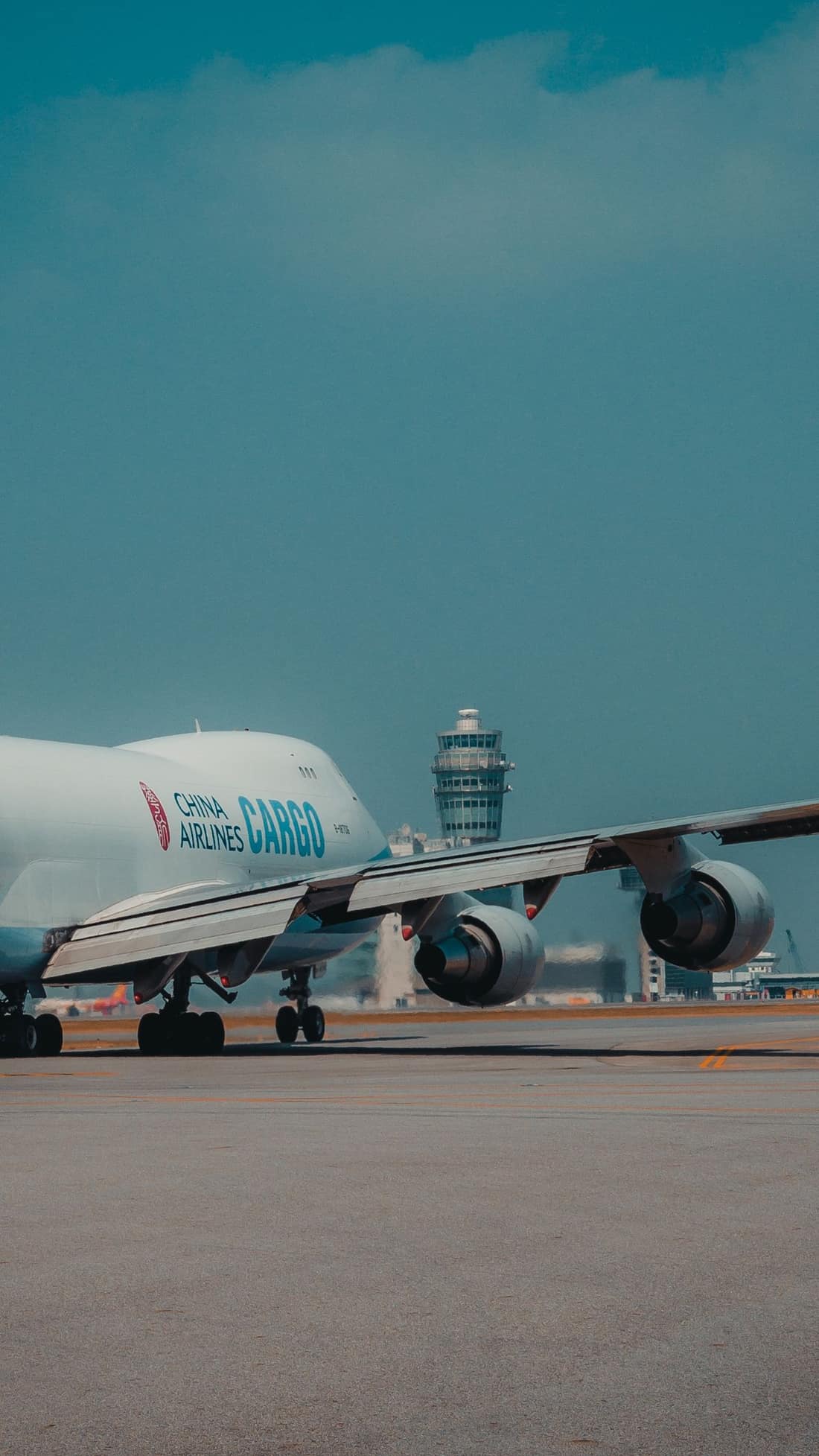 Cargo aircraft on the apron